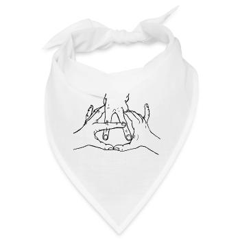 Handzeichen Motiv in schwarz. Cool. - Bandana - Weiß - Vorne