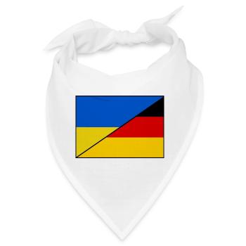 Ukraine Deutschland Flagge, Patch - Bandana - Weiß - Vorne