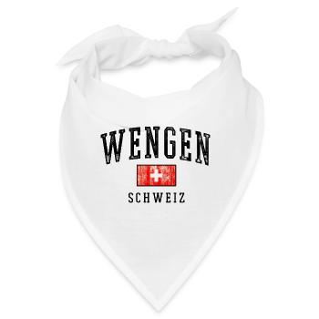 Wengen Schweiz Emblem - Bandana - Weiß - Vorne