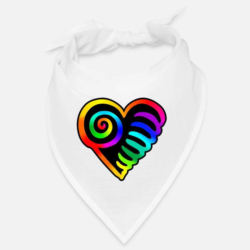 Herz Regenbogen - Bandana - Weiß