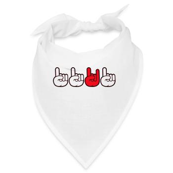 Heavy Metal Hard Rock Musik Hörner Handgeste Logo - Bandana - Weiß - Vorne