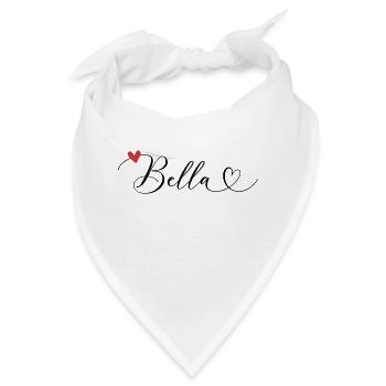 Bella Name Vorname Kalligrafieherz - Bandana - Weiß - Vorne
