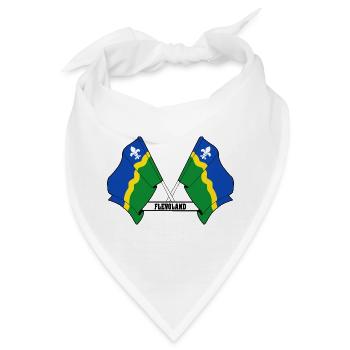Zwei Flaggen mit dem Text FLEVOLAND - Bandana - Weiß - Vorne