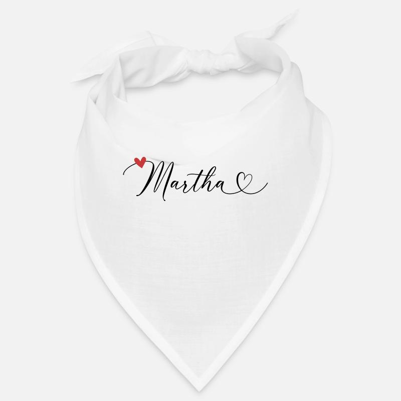 Martha Last name First name Calligraphy heart Bandana