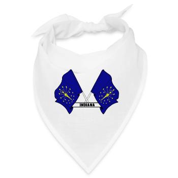 Zwei Flaggen mit dem Text INDIANA - Bandana - Weiß - Vorne