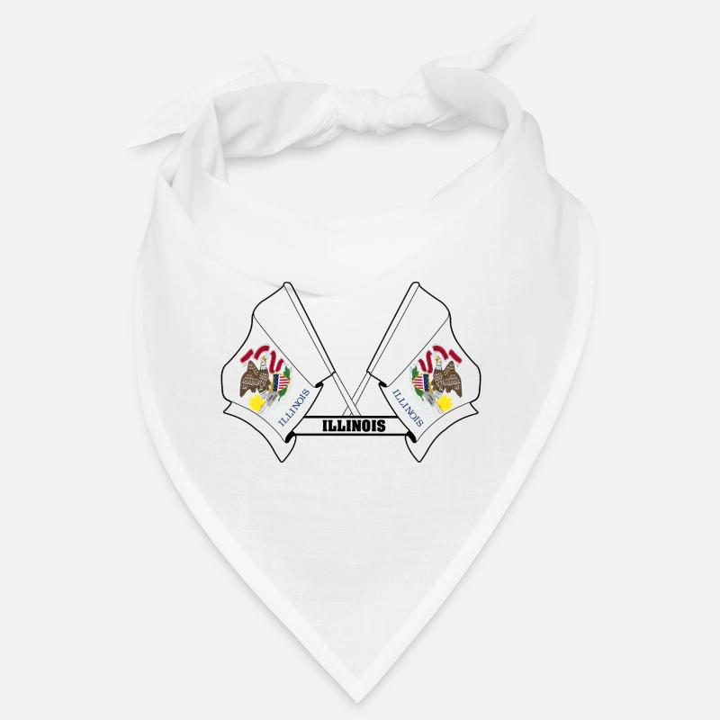 Deux drapeaux texte ILLINOIS Bandana