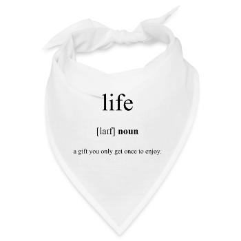 Life | Leben Definition Dictionary - Bandana - Weiß - Vorne