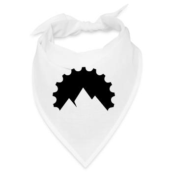 Zahnrad trifft Bergsilhouette - Bandana - Weiß - Vorne