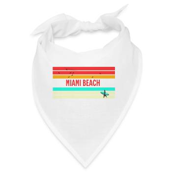 Miami Beach: Perfektes Geschenk & Souvenir - Bandana - Weiß - Vorne