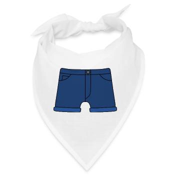 Lässige Denim-Shorts mit Rollsaum - Bandana - Weiß - Vorne
