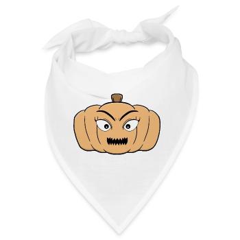 Spukhafter Halloween Gruseliger Kürbis - Bandana - Weiß - Vorne