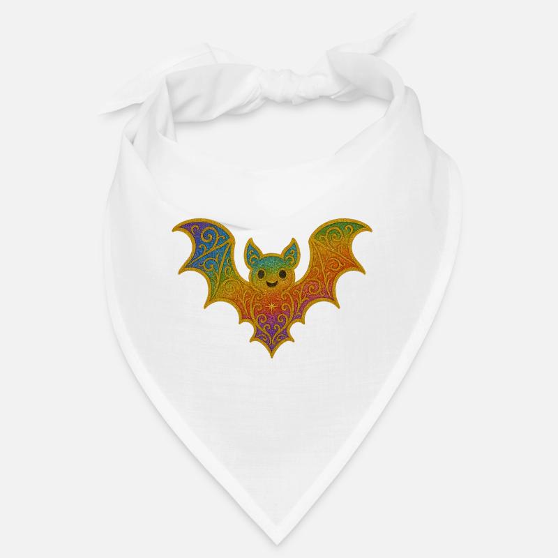 Rainbow bat with glitter border Bandana