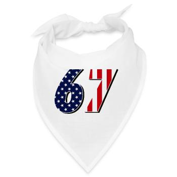 Siebenundsechzig, 67, 6, 7 - Bandana - Weiß - Vorne