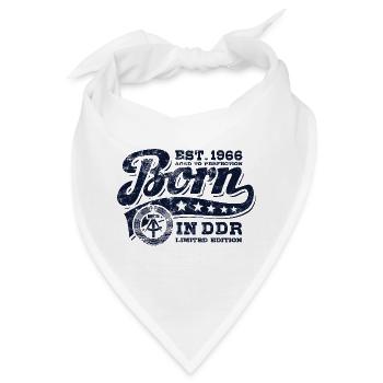 Born in DDR 1966 - Geburtstag - Ossi Geschenk - Bandana - Weiß - Vorne