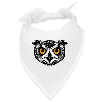 Uhu / Eule / Kauz - Bandana - Weiß - Vorne