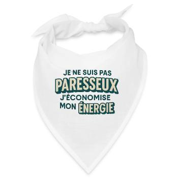 Ich bin nicht faul, ich spare Energie. - Bandana - Weiß - Vorne