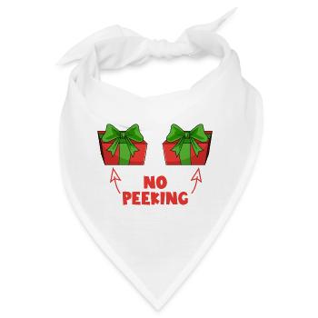 Nicht gucken! Unartiges Weihnachtsgeschenk! Gucken - Bandana - Weiß - Vorne
