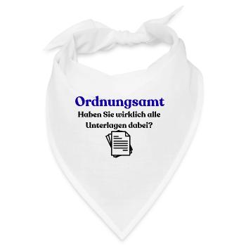Ordnungsamt Blau Typo - Bandana - Weiß - Vorne