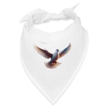 Weiße Taube im Flug - Bandana - Weiß - Vorne