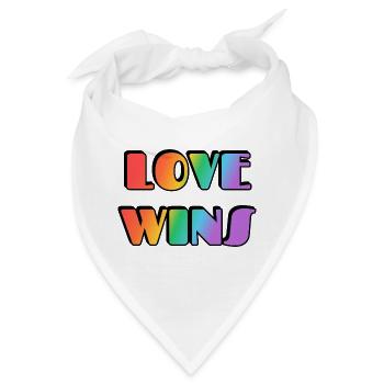 Love Wins Rainbow Gradient - Bandana - Weiß - Vorne