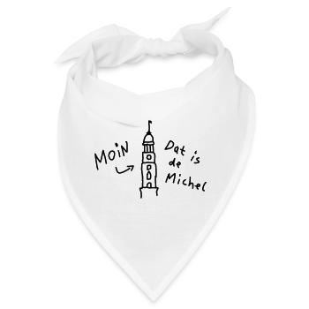 Moin Hamburg Michel Plattdeutsch - Bandana - Weiß - Vorne
