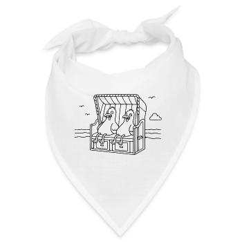 Witzige Möwen Strandkorb - Bandana - Weiß - Vorne