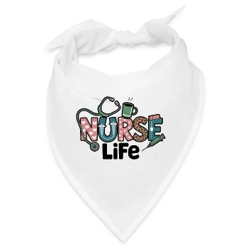 Krankenschwester Life Geschenk Geschenkidee - Bandana - Weiß - Vorne