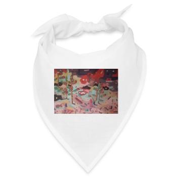 Abstrakter Garten der Farben - Bandana - Weiß - Vorne