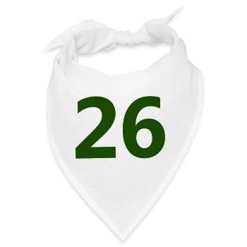 Zahl 26 - Bandana - Weiß - Vorne