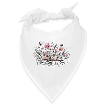 Zwischen Büchern und Blüten Bücherliebhaber - Bandana - Weiß - Vorne