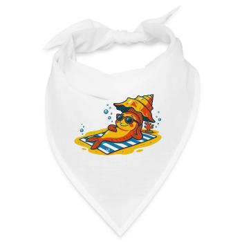 Fisch beim Sonnenbaden - Bandana - Weiß - Vorne