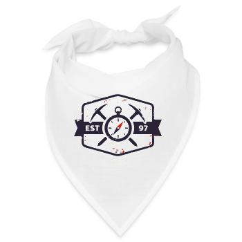 Bergretter Kompass Wappen - Bandana - Weiß - Vorne