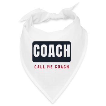 Coach Schriftzug Balken - Trainer Team Sport - Bandana - Weiß - Vorne