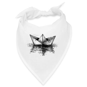 Origami-Boot-Reflexion - Bandana - Weiß - Vorne