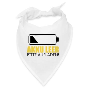 Akku leer , bitte Aufladen! - Bandana - Weiß - Vorne