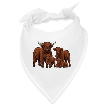 Galloway Rinder - Bandana - Weiß - Vorne