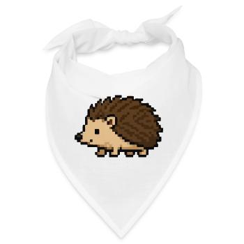 Pixeliger Igel im Retro-Stil - Bandana - Weiß - Vorne