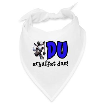 Du schaffst das! Mutmacher Glücksbringer Zebra - Bandana - Weiß - Vorne