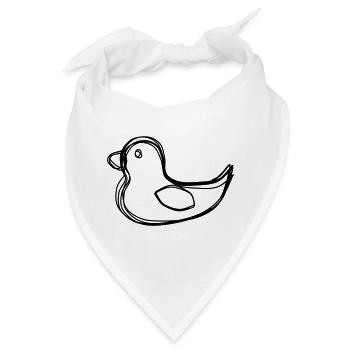Ente handgezeichnet - Bandana - Weiß - Vorne