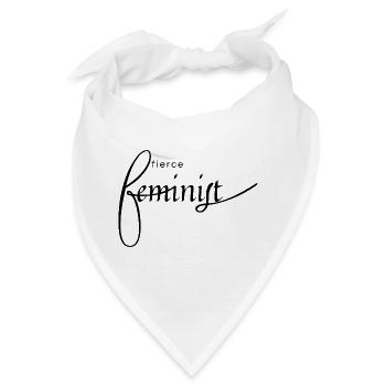 fierce feminist Schriftzug - Bandana - Weiß - Vorne