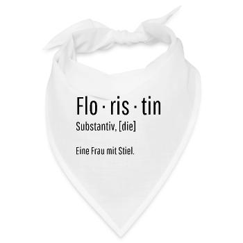 Floristin Substantiv Definition Blumen Geschenk - Bandana - Weiß - Vorne