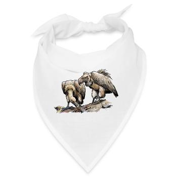 Geierpaar am Fels - Bandana - Weiß - Vorne