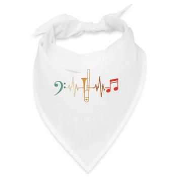 Posaunist Herzschlag-Posaune - Bandana - Weiß - Vorne