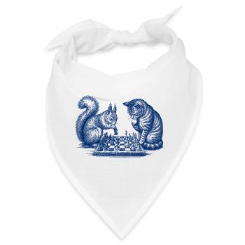 Eichhörnchen Katze Schach - Bandana - Weiß - Vorne