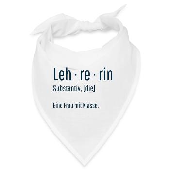 Lehrerin Substantiv Definition Schule Geschenk - Bandana - Weiß - Vorne