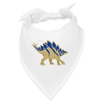 Blau gestreifter Stegosaurus im Vintage-Stil - Bandana - Weiß - Vorne
