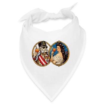 Kaiser Franz Joseph und Sisi – kaiserlich modern - Bandana - Weiß - Vorne