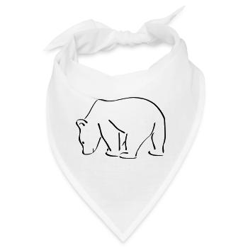Bären Skizze Zeichnung Scribble - Bandana - Weiß - Vorne