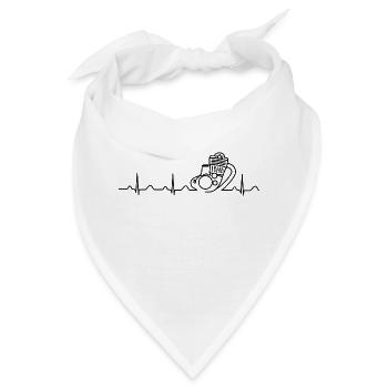 SR500 XT500 Heartbeat black - Bandana - Weiß - Vorne