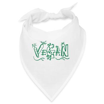 Vegan Schriftzug - Veganer - Veganismus - Geschenk - Bandana - Weiß - Vorne